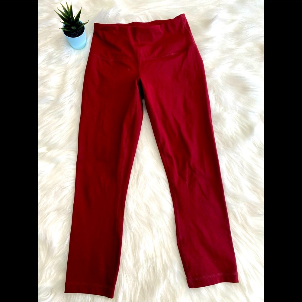 Yogalicious Lux Wine Red Yoga Pilates Athletic Workout Cropped Leggings …